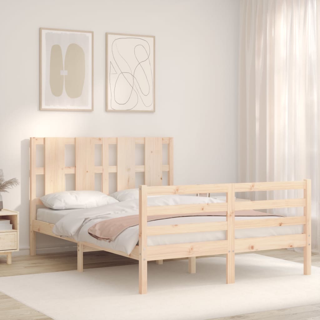 Berkfield Bed Frame with Headboard 140x200 cm Solid Wood
