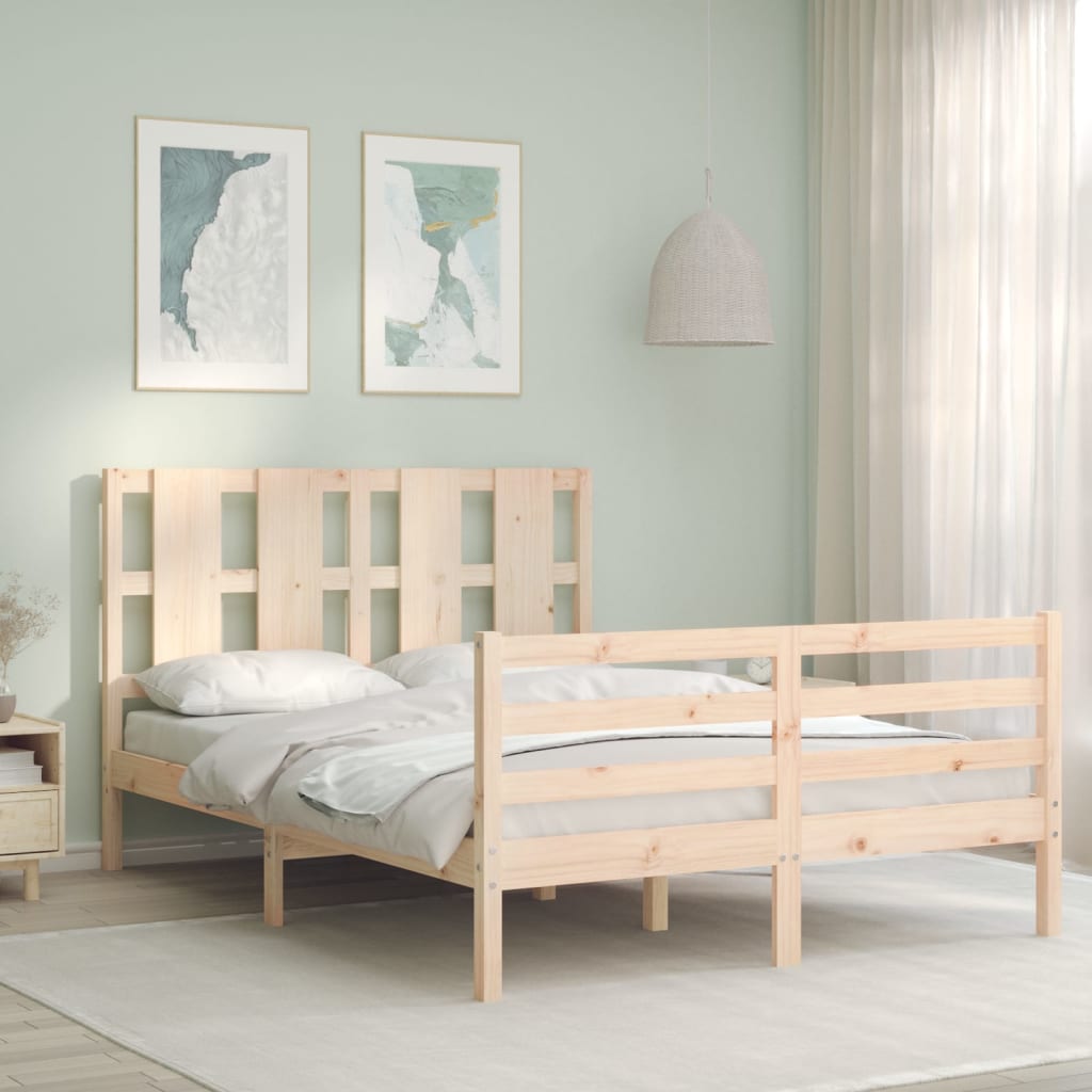 Berkfield Bed Frame with Headboard 140x200 cm Solid Wood
