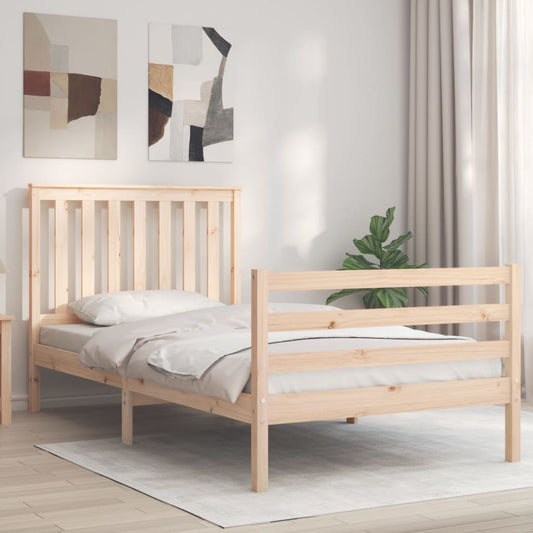 Berkfield Bed Frame with Headboard 100x200 cm Solid Wood