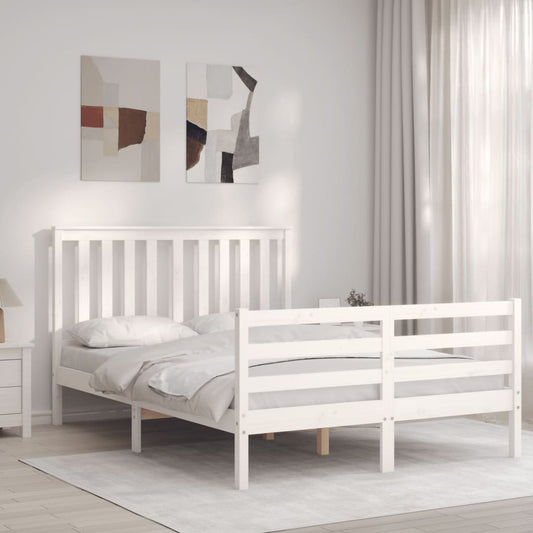 Berkfield Bed Frame with Headboard White 120x200 cm Solid Wood