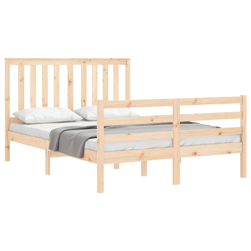 Berkfield Bed Frame with Headboard 140x200 cm Solid Wood