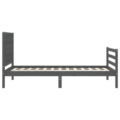 Berkfield Bed Frame with Headboard Grey 100x200 cm Solid Wood
