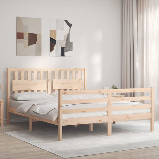Berkfield Bed Frame with Headboard 160x200 cm Solid Wood