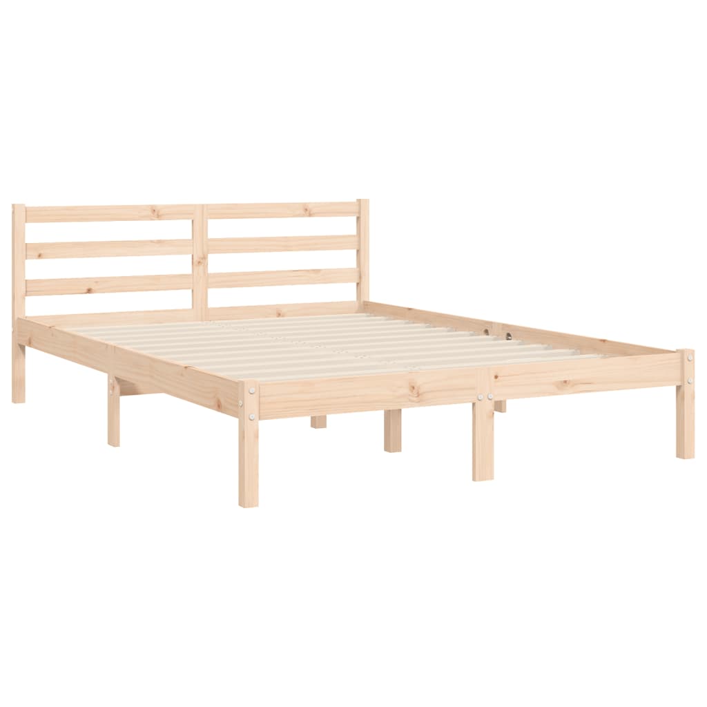 Berkfield Bed Frame with Headboard Small Double Solid Wood