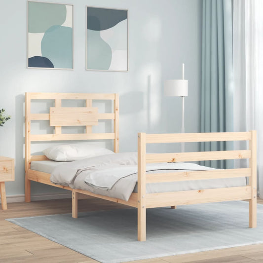 Berkfield Bed Frame with Headboard 100x200 cm Solid Wood