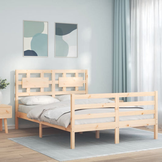 Berkfield Bed Frame with Headboard 120x200 cm Solid Wood
