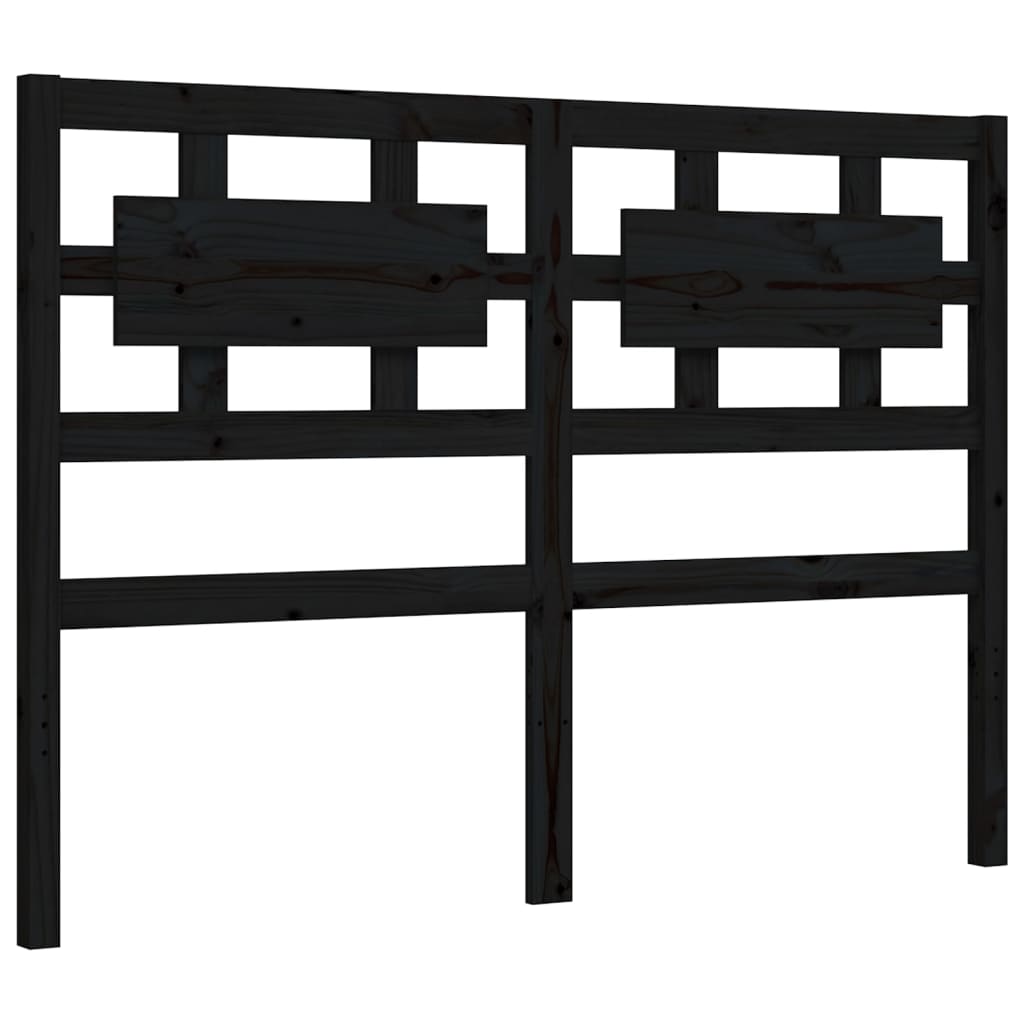Berkfield Bed Frame with Headboard Black 140x200 cm Solid Wood