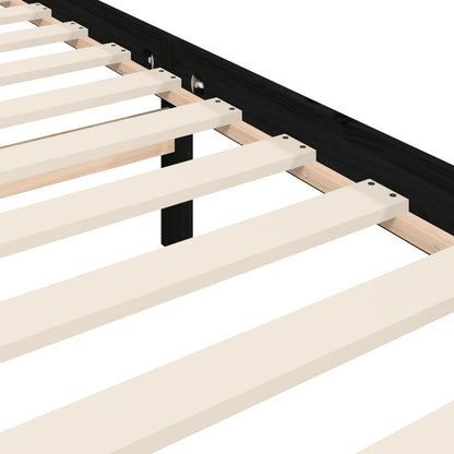 Berkfield Bed Frame with Headboard Black 140x200 cm Solid Wood