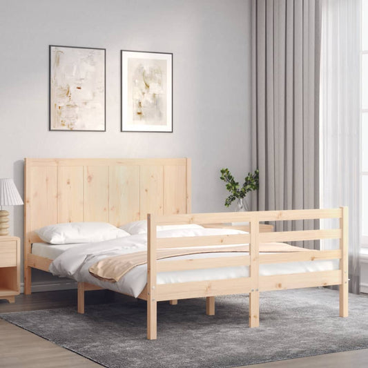 Berkfield Bed Frame with Headboard 120x200 cm Solid Wood