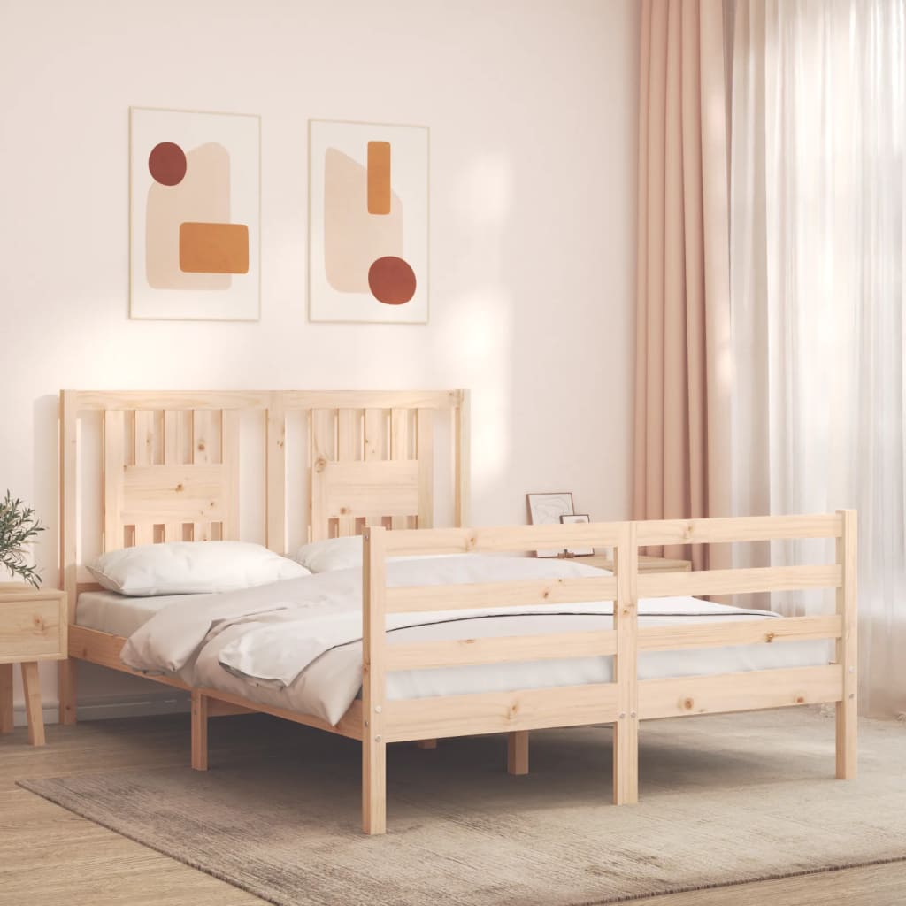 Berkfield Bed Frame with Headboard 140x200 cm Solid Wood