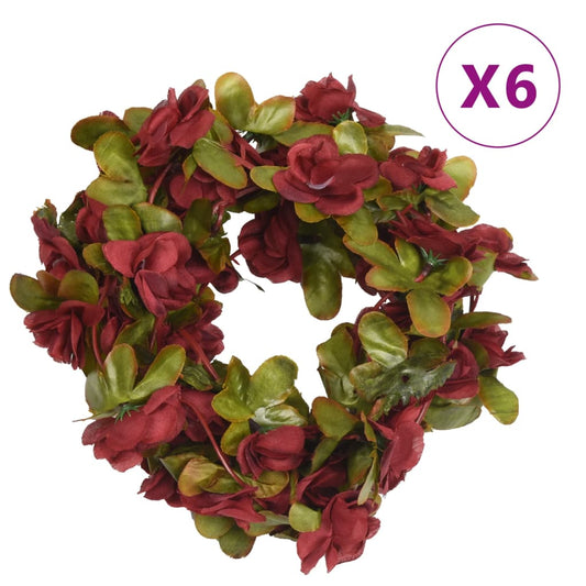 Berkfield Artificial Flower Garlands 6 pcs Wine Red 250 cm