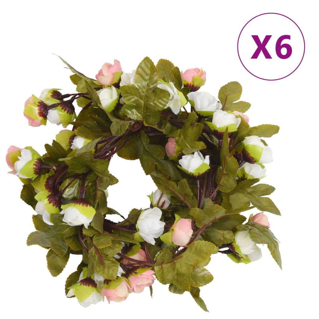 Berkfield Artificial Flower Garlands 6 pcs Champagne 215 cm