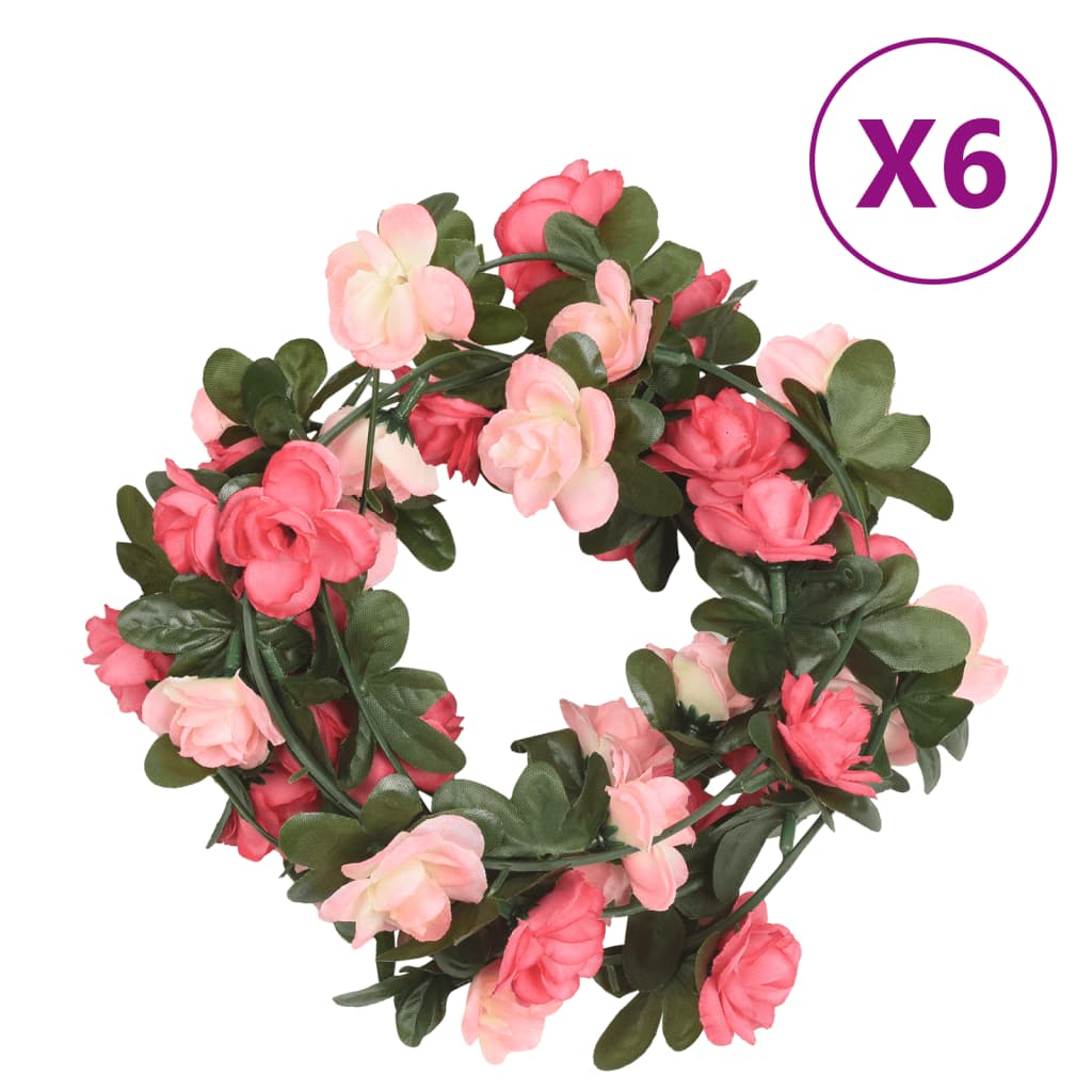 Berkfield Artificial Flower Garlands 6 pcs Rose 240 cm
