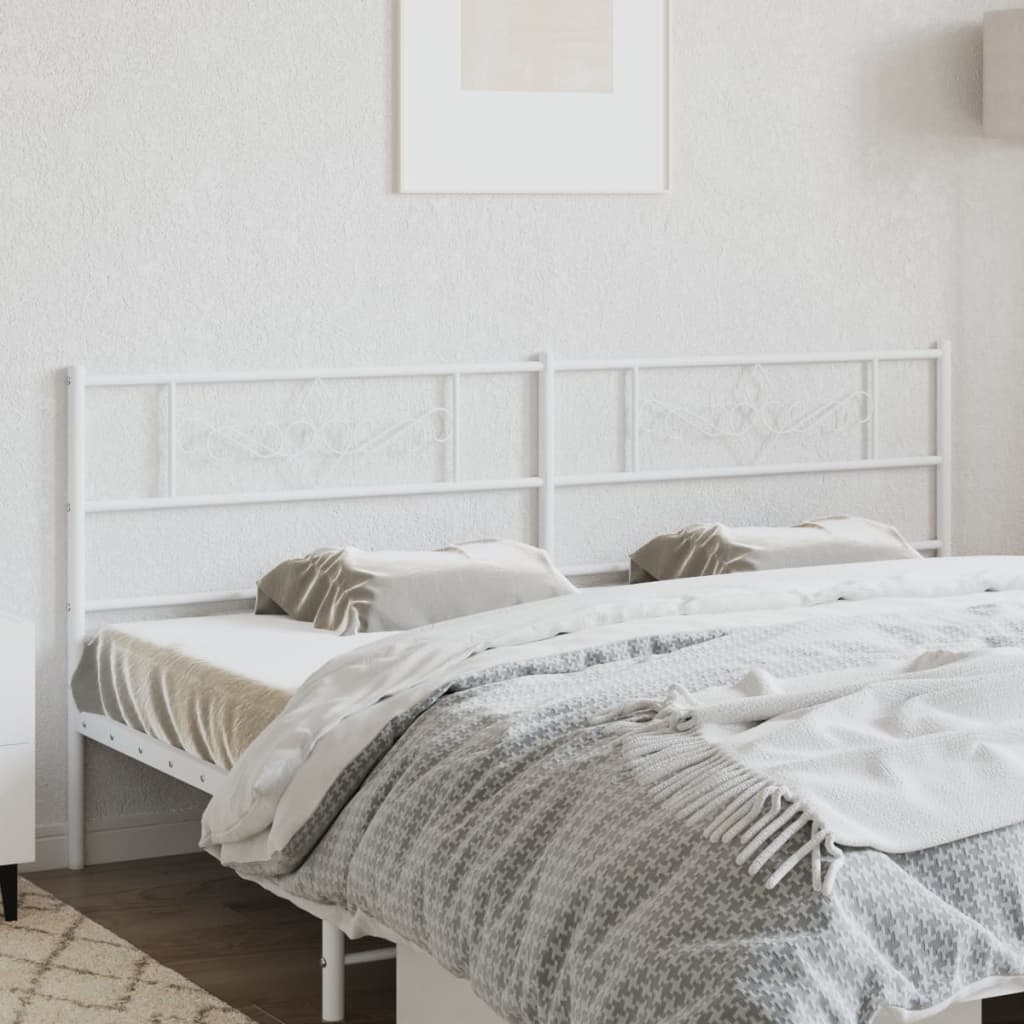 Berkfield Metal Headboard White 180 cm