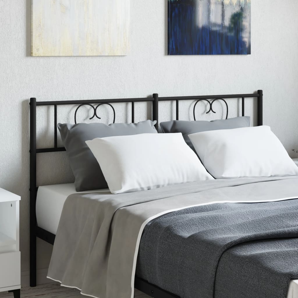Berkfield Metal Headboard Black 120 cm