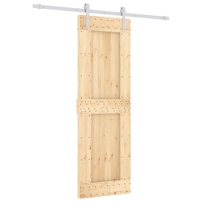 Berkfield Sliding Door with Hardware Set 70x210 cm Solid Wood Pine