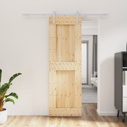 Berkfield Sliding Door with Hardware Set 70x210 cm Solid Wood Pine