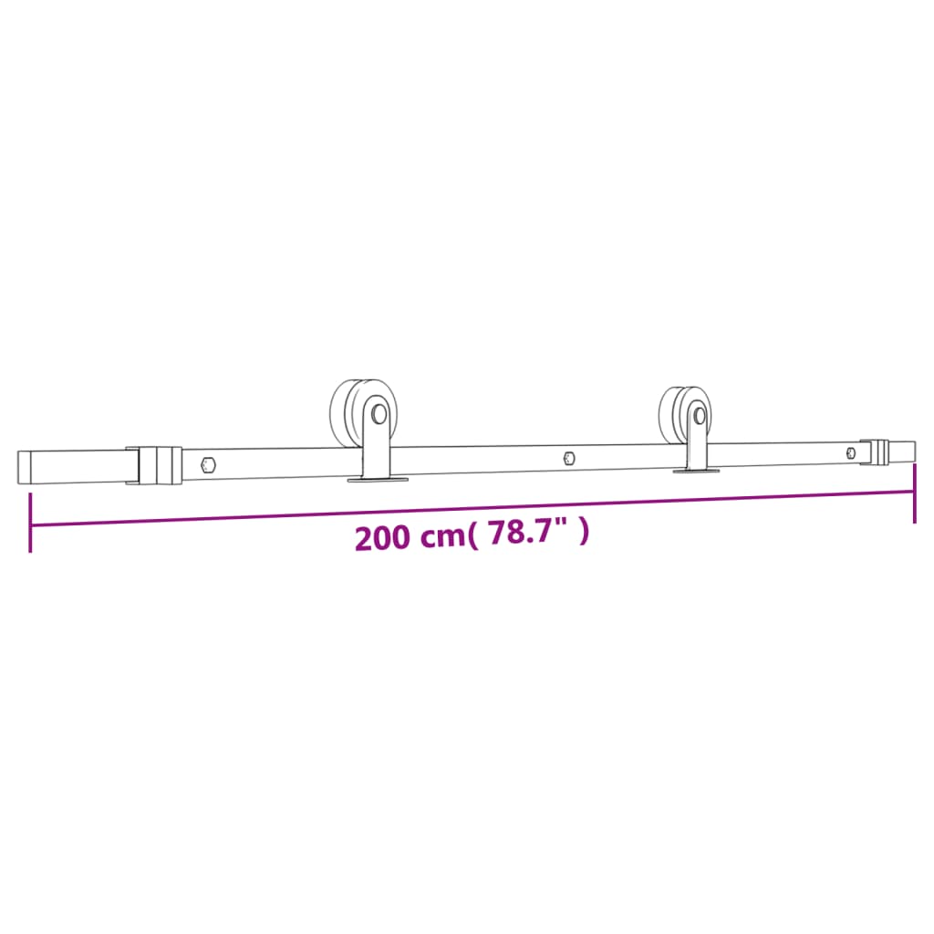 Berkfield Sliding Door with Hardware Set 85x210 cm Solid Wood Pine