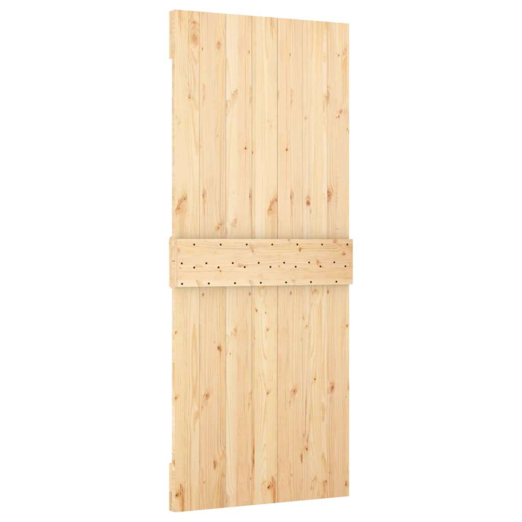 Berkfield Sliding Door with Hardware Set 85x210 cm Solid Wood Pine