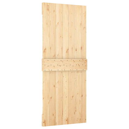 Berkfield Sliding Door with Hardware Set 85x210 cm Solid Wood Pine