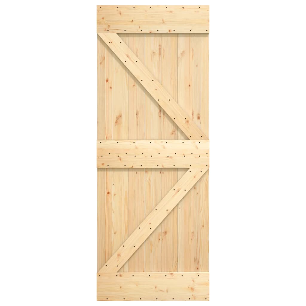 Berkfield Sliding Door with Hardware Set 70x210 cm Solid Wood Pine