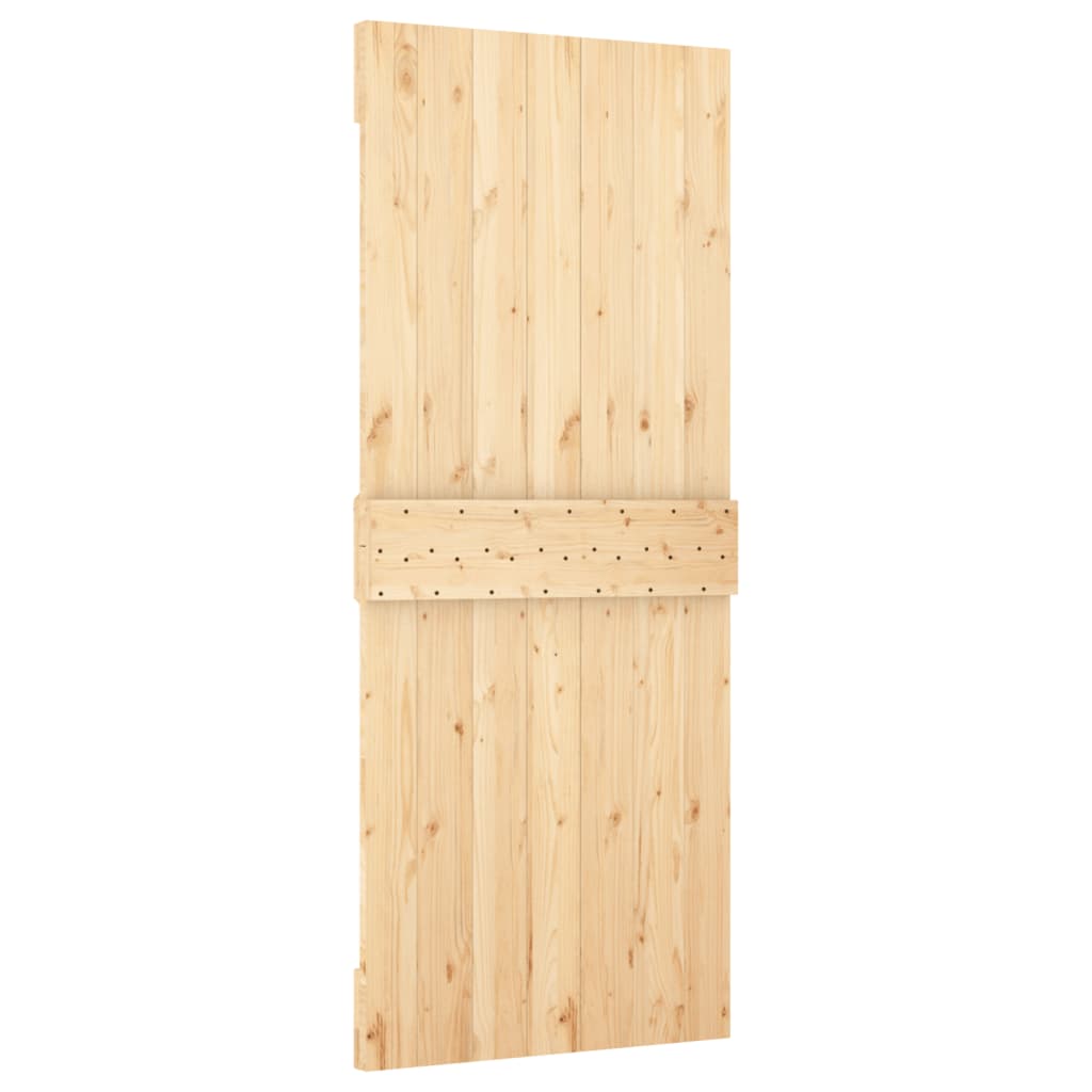 Berkfield Sliding Door with Hardware Set 85x210 cm Solid Wood Pine