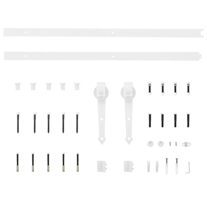 Berkfield Sliding Door with Hardware Set 95x210 cm Solid Wood Pine