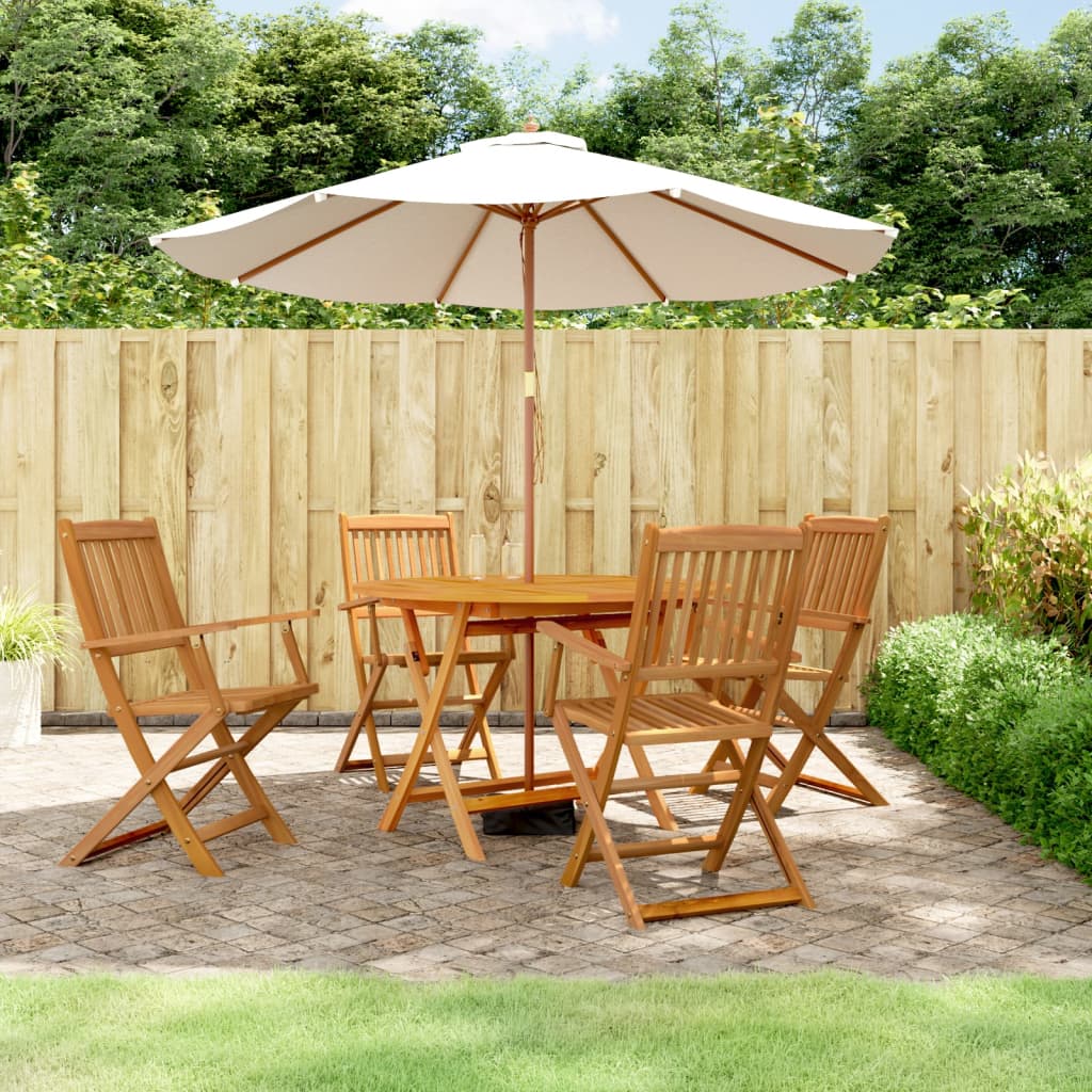 Berkfield 5 Pieces Garden Dining Set Solid Wood Acacia