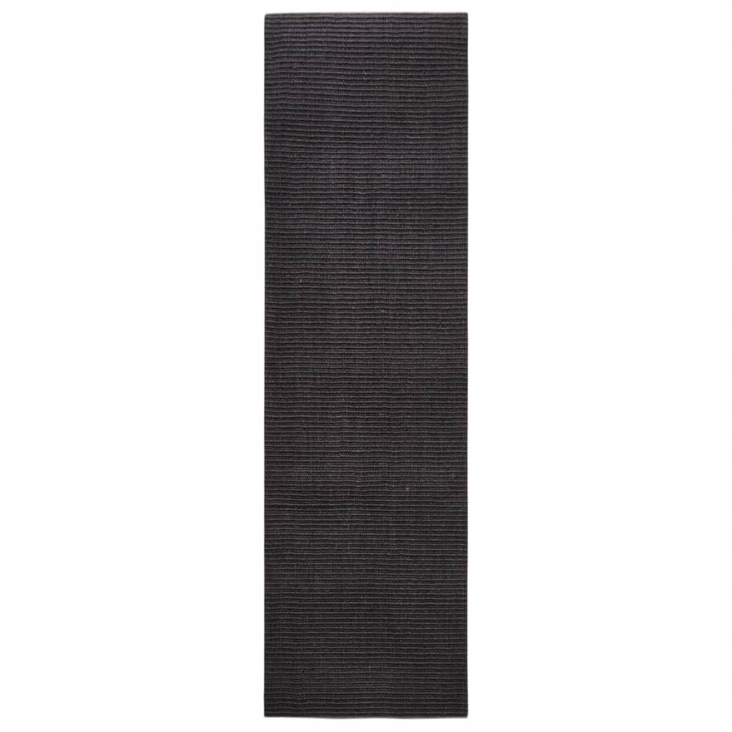Berkfield Sisal Rug for Scratching Post Black 100x350 cm