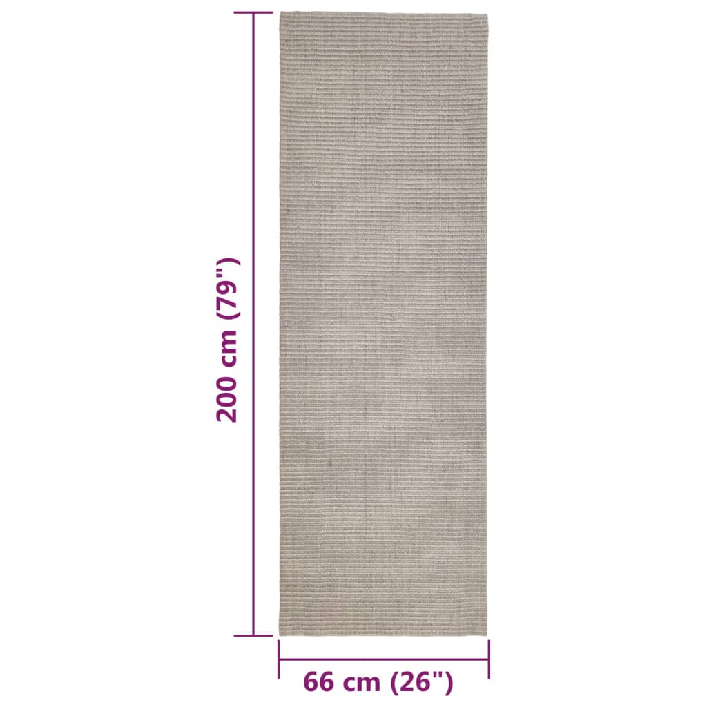 Berkfield Sisal Rug for Scratching Post Sand 66x200 cm