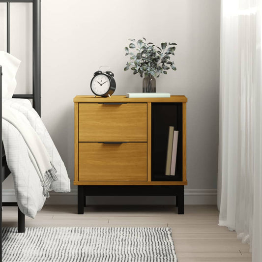 Berkfield Bedside Cabinet "FLAM" 49x35x50 cm Solid Wood Pine