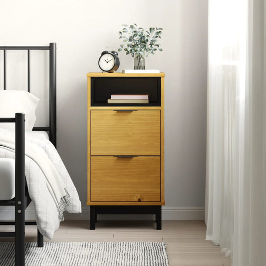 Berkfield Bedside Cabinet "FLAM" 40x35x80 cm Solid Wood Pine