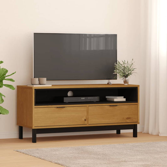 Berkfield TV Cabinet FLAM 110x40x50 cm Solid Wood Pine