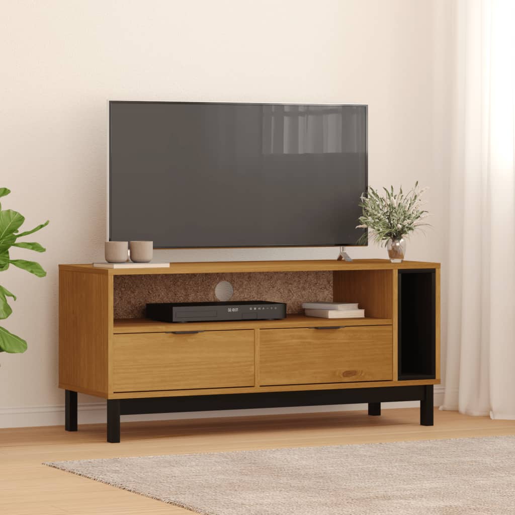 Berkfield TV Cabinet FLAM 110x40x50 cm Solid Wood Pine