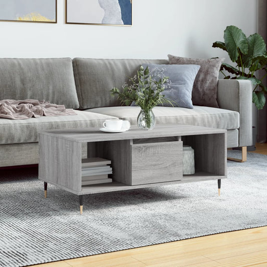 Berkfield Coffee Table Grey Sonoma 90x50x36.5 cm Engineered Wood