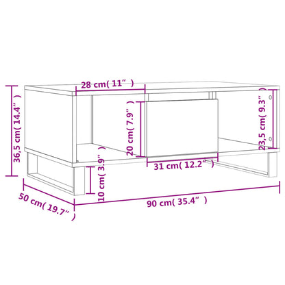 Berkfield Coffee Table White 90x50x36.5 cm Engineered Wood