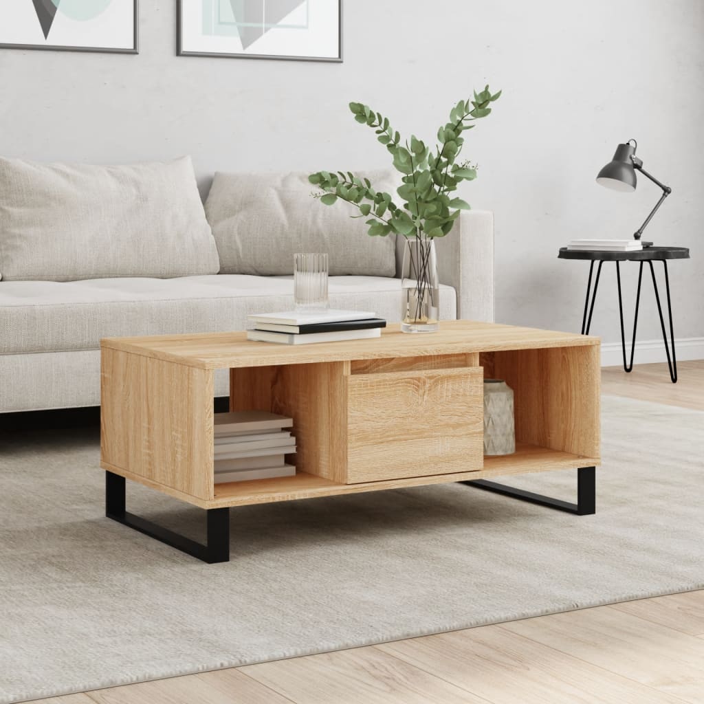 Berkfield Coffee Table Sonoma Oak 90x50x36.5 cm Engineered Wood
