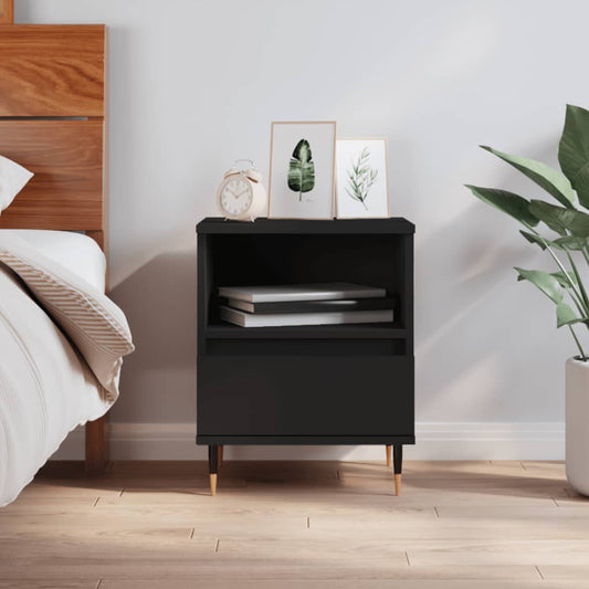 Berkfield Bedside Cabinet Black 40x35x50 cm Engineered Wood