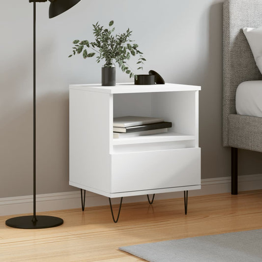 Berkfield Bedside Cabinet White 40x35x50 cm Engineered Wood