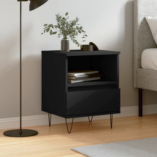Berkfield Bedside Cabinet Black 40x35x50 cm Engineered Wood