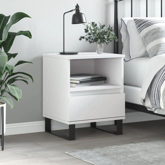 Berkfield Bedside Cabinet White 40x35x50 cm Engineered Wood