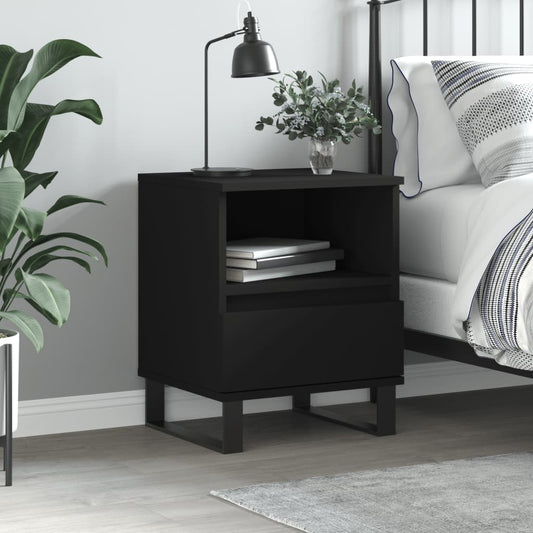 Berkfield Bedside Cabinet Black 40x35x50 cm Engineered Wood