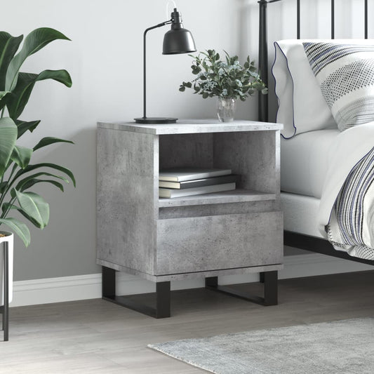 Berkfield Bedside Cabinet Concrete Grey 40x35x50 cm Engineered Wood