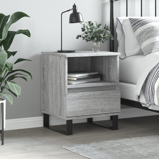 Berkfield Bedside Cabinet Grey Sonoma 40x35x50 cm Engineered Wood