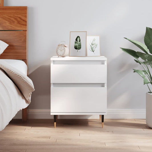 Berkfield Bedside Cabinet White 40x35x50 cm Engineered Wood
