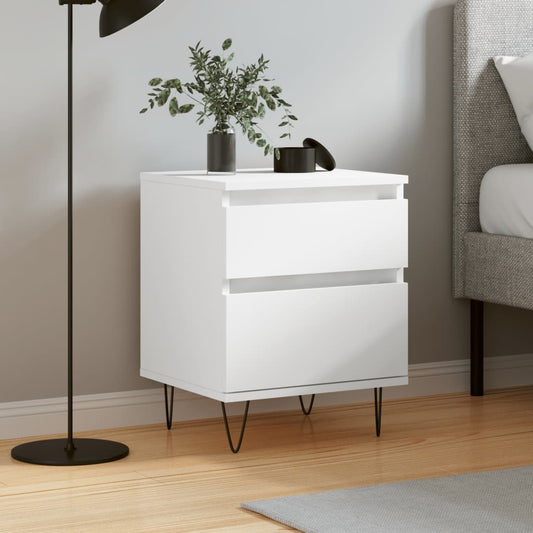 Berkfield Bedside Cabinet White 40x35x50 cm Engineered Wood