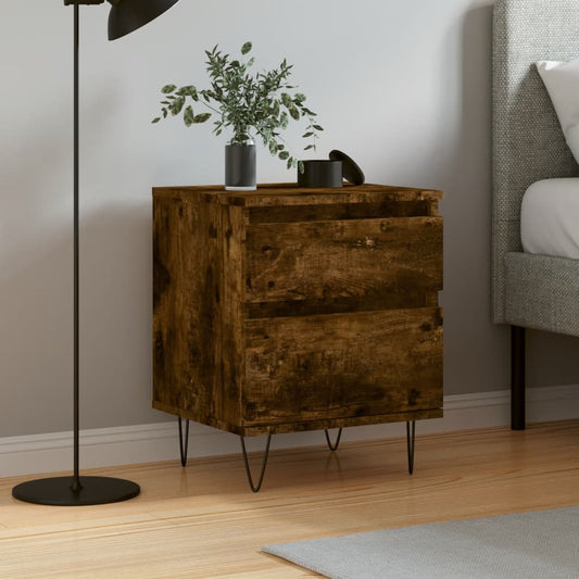 Berkfield Bedside Cabinet Smoked Oak 40x35x50 cm Engineered Wood