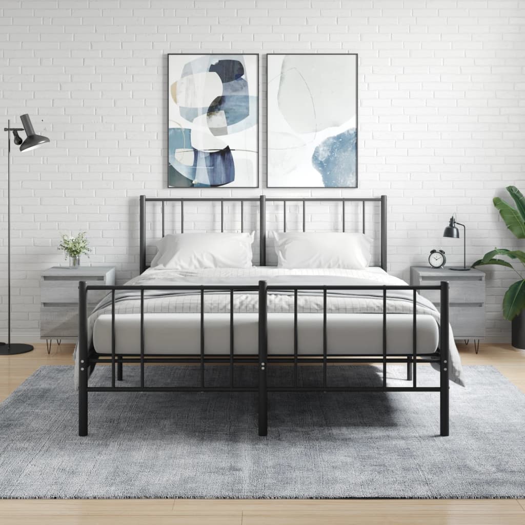 Berkfield Bedside Cabinets 2 pcs Grey Sonoma 40x35x50 cm Engineered Wood