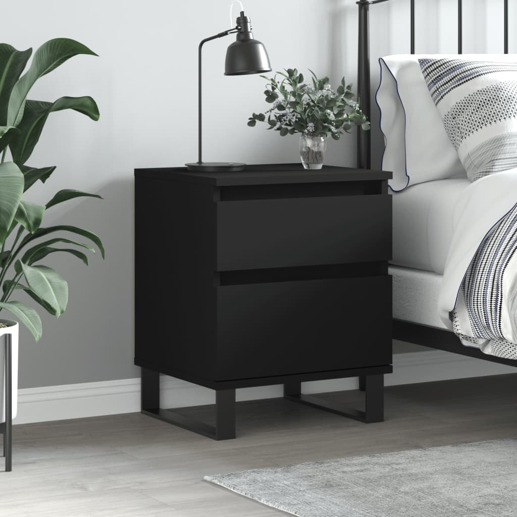 Berkfield Bedside Cabinet Black 40x35x50 cm Engineered Wood