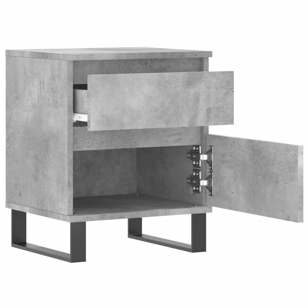 Berkfield Bedside Cabinet Concrete Grey 40x35x50 cm Engineered Wood